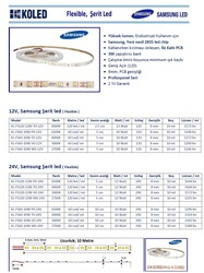 KL-FS120-12W-W0-24V, Samsung Şerit Led, 2700K, 24V, 120led/mt, 12W/mt, LM281BA - Thumbnail