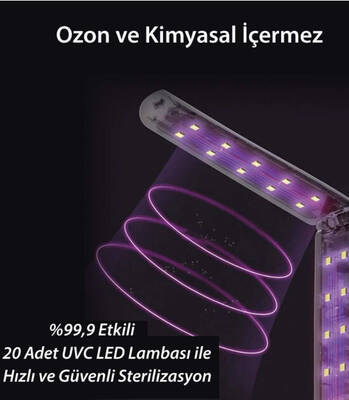 KL-LCC100-ALU-30L-UVC, Ulturaviyole, UV, violet, led, Çubuk, 30 Led/mt, Güçlü ışık, sterilizasyon, hava, su, uv temizleme, 275nm