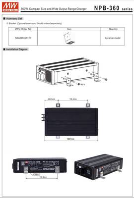 NPB-240-48-TB Meanwell 57.6Vdc 4.0Amp 15~50Ah VAdj(42~60.8)